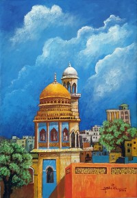 Anwer Sheikh, 12 x 18 Inch, Acrylic on Canvas, Cityscape Painting, AC-ANS-086